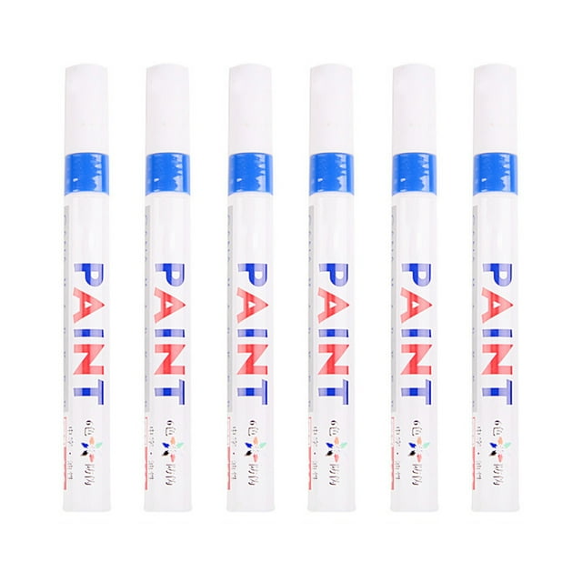 relayinert 6piece Paint Marker Pen Set Easy To On Any Surface Waterproof And Quick Drying Marker Pens blue 1Set