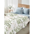 thumbnail image 5 of Sage Green Fruit Flat Sheets Only Twin XL Size, Soft Breathable Bed Top Sheets for Mattress, Vintage Plant Nature Botanical Flower Luxury Bedding Flat Sheets for Home Hotel Bedroom Bed Protection, 5 of 9