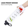 thumbnail image 3 of Glass Water Bottles 32oz with Silicone Sleeve Drinking Hydration Bottles Reusable Borosilicate Wide Mouth Motivational Water Flask Canteen with Time Marker Spout Lid and Brush, 3 of 8