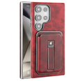 thumbnail image 1 of For Samsung Galaxy S25 Ultra Case with Card Holder Kickstand Leather Texture PC Matte Phone Cover El, 1 of 5