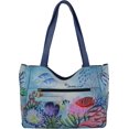 thumbnail image 2 of Anna by Anuschka Women’s Hand Painted Genuine Leather Shoulder Bag - Doble Magnetic Closure, Partitioned Compartment, Cell- and Multipurpose pockets, Double Shoulder Strap, 2 of 6