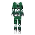 thumbnail image 4 of asdoklhq Silk Pajamas for Women Set Ladies' Christmas Printed Casual Top Pants Pajama Set Green L, 4 of 6