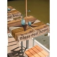 thumbnail image 2 of Outdoor Tablecloth with Umbrella Hole for Patio/Picnic/Party/Camping, Western Texas Star Vintage Waterproof Table Cloth Square Cover Washable, Retro Farmhouse Yellow Brown Wooden (54"x 54"), 2 of 8
