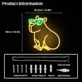 thumbnail image 3 of Letrero de neón CKTBLEY Capybara con gafas LED amarillo y verde, 3 of 7
