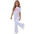 thumbnail image 6 of ATOGUTA Cute Clothes for Teens Kids Short Sleeve T-Shirts and Elastic Waist Flared Pants Size 5T-15 Cute Clothing White, 6 of 7