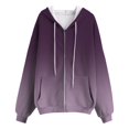 thumbnail image 4 of kpoplk Zip up Hoodie Women Long Sleeve Sweatshirts Fall Outfits Oversized Hoodies Casual Fashion Jackets(Dark Purple,XL), 4 of 4