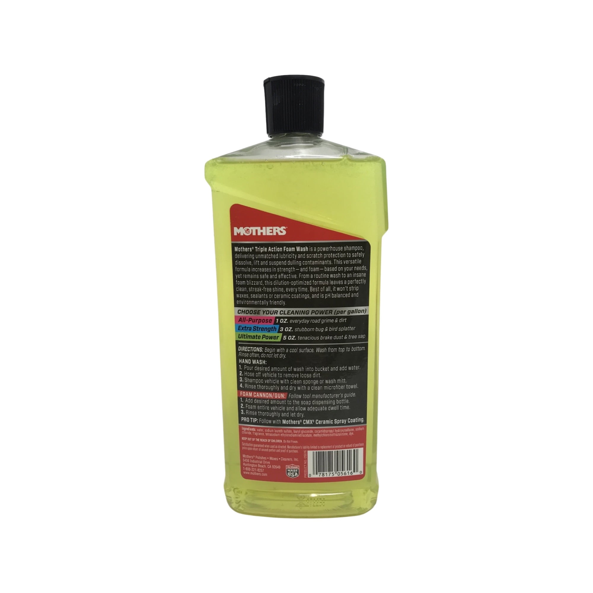 Mothers 05616/156400 Triple Action Foam Wash 16 oz. and Mothers Microfiber Chenille Wash Mitt