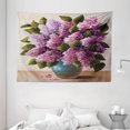 thumbnail image 1 of Flower Tapestry, Oil Painting Artwork of a Spring Bouquet in a Vase Lilac Blossoms Seasonal Nature, Wall Hanging for Bedroom Living Room Dorm Decor, 80W X 60L Inches, Multicolor, by Ambesonne, 1 of 2