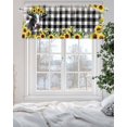 thumbnail image 3 of Yellow Sunflower Cow Farmhouse Kitchen Valances for Windows Black And White Check Plaid Valance Curtains&nbsp; for Kitchen /Living Room/Bedroom/ Bathroom Decor, 42"x12 " ,Rod Pocket 1 Panel,, 3 of 7