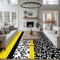 thumbnail image 3 of 6'x9' Area Rugs, Black Yellow Indoor Outdoor Area Rug for Living Room Bedroom, Garden Floral Stripe Aesthetic Flower Boho Washable Bathroom Rugs Kitchen Floor Carpet Mats Home Decor Aesthetic, 3 of 8