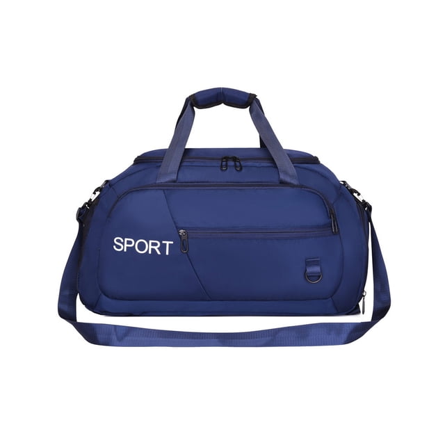 Sonducket Bolsa de gimnasio para Fitness, bolsa de almacenamiento portátil para deportes al aire libre, bolsillos con cremallera, Bolsas de mensajero y de hombro Azul