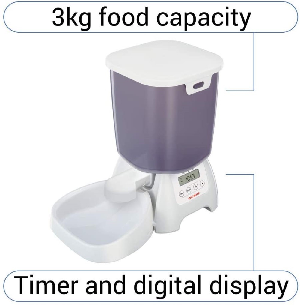 Cat Mate C3000 Automatic Dry Pet Food Feeder for Cats and Dogs 