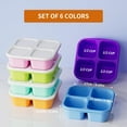 thumbnail image 2 of 6 Pcs Bento Snack Containers, Reusable 4 Compartment Food Storage Container with Lids, Divided Lunchable Container, Freezer, Microwave & Dishwasher Safe (6 Color), 2 of 3