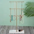 thumbnail image 1 of 3 Tier Bar Necklace Bracelet Jewelry Display Stand Rod Width 21.5cm Golden, 1 of 10