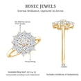 thumbnail image 6 of Rosec Jewels Cubic Zirconia Flower Engagement Ring for Women - AAAA Quality Certified - Statement Ring - with Jewelry Box, 10K Yellow Gold, US 9.00, 6 of 9