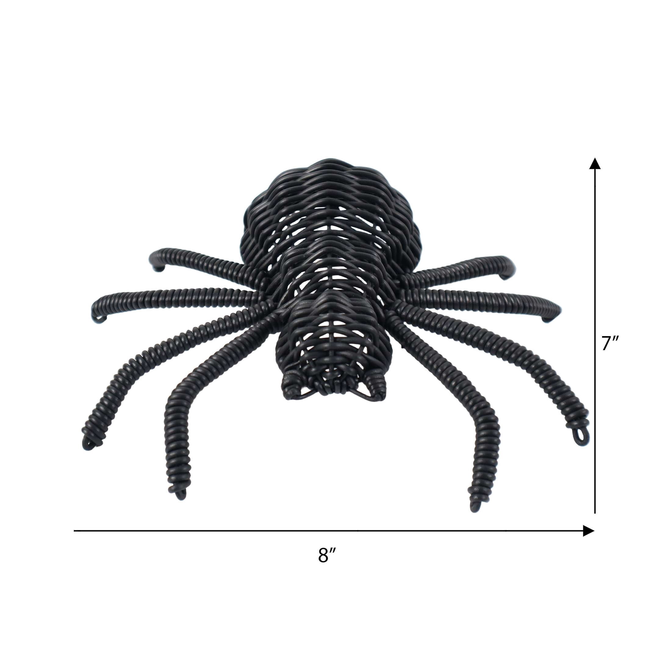 Woven Spider Decoration, Black, 8" x 7", Halloween by Way To Celebrate