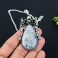 thumbnail image 2 of Dendrite Opal, Onyx Gemstone 925 Sterling Silver Jewelry Necklace 18", 2 of 2