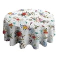 thumbnail image 4 of Pioneer Flower Floral Print Pattern Round Tablecloth 60"x60",Wrinkle Wipeable Table Cloth for Kitchen Dining Room Picnic Patio Party, 4 of 6