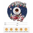 thumbnail image 6 of 13 Inch Round Placemats Set of 6, Navy Blue Christmas Non Slip Heat Insulation PP Table Mats, Snowman Xmas Truck Balls Tree Washable Place Mats for Kitchen Dining Party Table Decor, 6 of 7