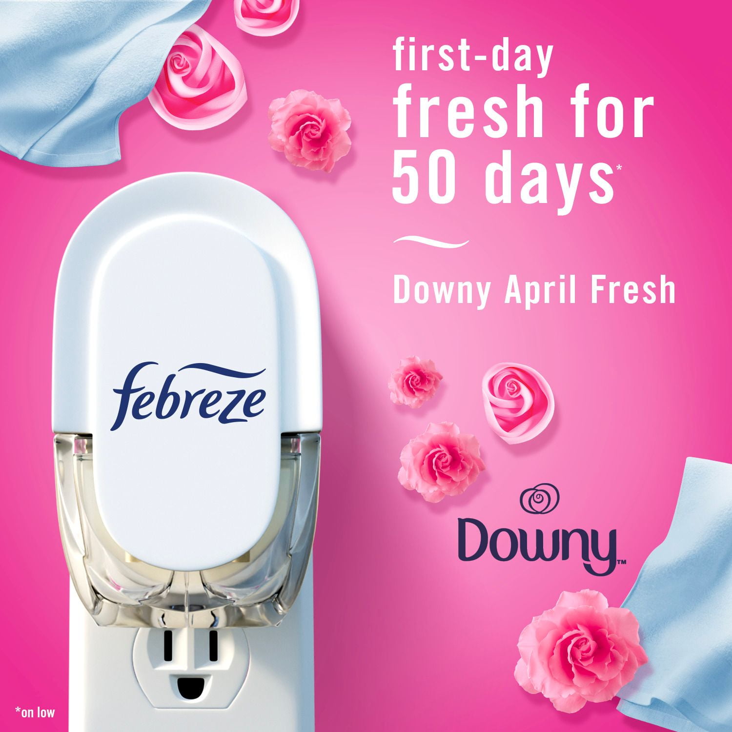 Febreze Plug In Air Freshener, Odor-Fighting Scented Oil Refill, Downy April Fresh Scent, 2 Refills, 52ML
