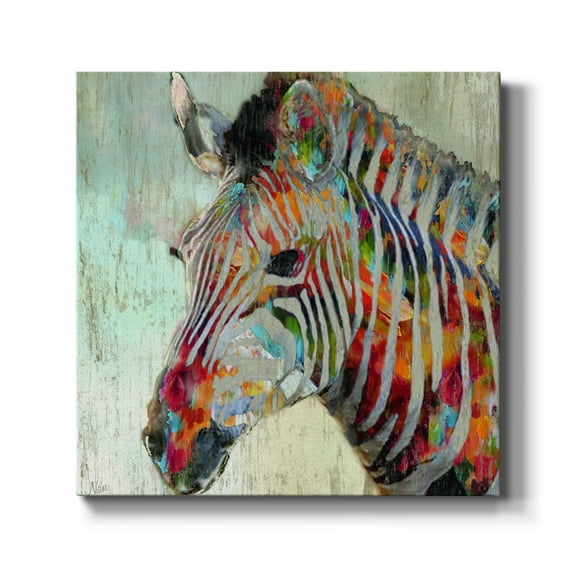 Paint Splash Zebra-Premium Gallery Wrapped Canvas - Ready to Hang