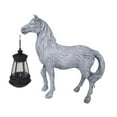thumbnail image 3 of Luz solar al aire libre Zulema estatua de jardín resina figura caballo gris, 3 of 8