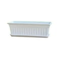 thumbnail image 1 of Jierger Window Box Planter, 17 Inches Vegetable Flower Plastic Planter Boxes with Tray, Rectangular Planter Indoor and Outdoor Flower Pots for Windowsill, Patio, Porch, Garden Balcony, White, 1 of 6