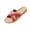#A13-Red, variant on Women Summer Slippers Bohemian Print Linen Cross Non-Slip Home Slippers Lightweight Open Toe Comfortable Flat Summer Indoor Slippers
