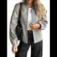 thumbnail image 3 of Sudadera con Cremallera para Mujer, Chaquetas Informales de Larga, Ropa de Abrigo para Invierno, Moda de Otoño Gris XL, 3 of 8