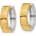 thumbnail image 2 of 10K Two-Tone Hinged Hoop Earrings (Width 4) (Length 12) - Jbsp, 2 of 5