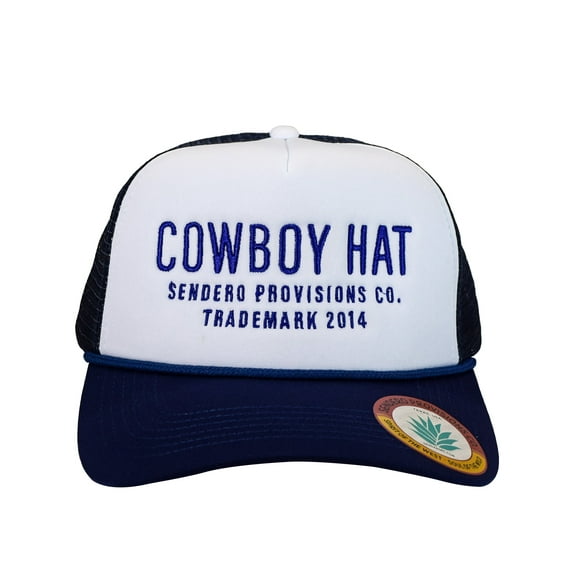 Sendero Provisions Co. Cowboy Hat Embroidered Logo Snapback Trucker Cap One Size (Blue/White)