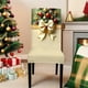 thumbnail image 5 of Funda elástica para taburete con lazo navideño | Protector de asiento de poliéster lavable | Funda de silla beige desmontable y antideslizante, ideal para comedor, oficina y ocio, 5 of 6