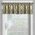thumbnail image 4 of Ambesonne Autumn Damask Valance & Curtain, Oriental Art Elements, 55"x45", Grey Dark Yellow White, 4 of 7