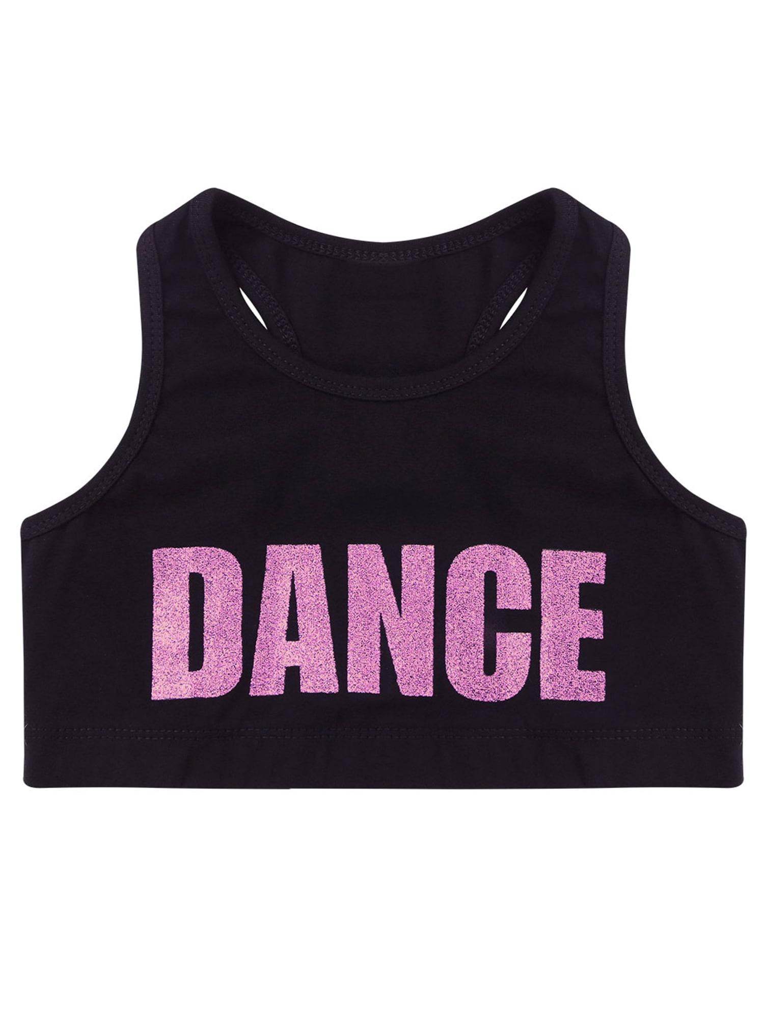 iiniim Girls 2-Piece Active Set Sports Crop Tank Tops Bra with Athletic Leggings Set Dancewear A Pink&Black 6