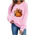 thumbnail image 6 of Womens Crewneck Sweatshirt Halloween Printed Long Sleeved Round Neck Pullover Fashionable Casual Hoodless Sweatshirt Top, 6 of 8