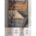 thumbnail image 6 of Texas Star Vintage Sheer Curtains 63 Inch Length 2 Panels for Living Room, Berry Grey Blue Brown Wooden Voile Kitchen Curtain Set, Luxury Privacy Drapes Window Treatment for Bedroom, 6 of 7