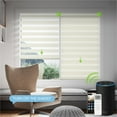 thumbnail image 1 of Yoolax Motorized Zebra Blinds Remote Control Window Shades Light Filtering Smart Blinds Sheer Shading Electric Blinds(80% Shading Beige,23"W x 72"H), 1 of 6