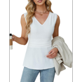 thumbnail image 2 of Women'S Summer Tank Tops Dressy Casual Blouses Business Work Outfits Sleeveless Peplum Shirts White S, 2 of 7