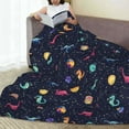 thumbnail image 6 of Zufioo Space Dinosaur Fleece Blanket Queen Size,Plush Bed Blanket,Ultra Soft Throw Blanket,Plush Fuzzy Cozy Blanket Perfect for Bed,Couch-50"x40", 6 of 7