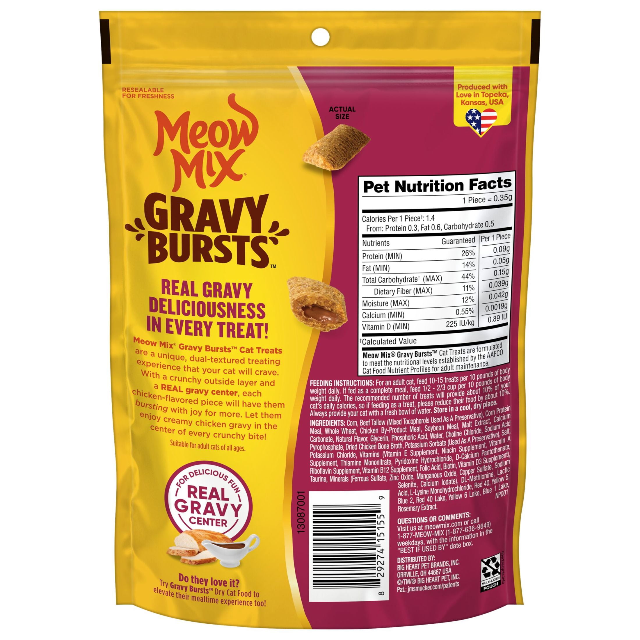 Meow Mix 6.3 Ounce Gravy Burst Chicken Cat Treat