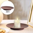 thumbnail image 4 of GUOOL 2Pcs Rustic Pillar Candle Holder Plate Tray Decorative Stand Candleholders Retro, 4 of 9