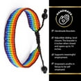 thumbnail image 5 of Handmade PRIDE Bracelet - Celebrate Love and Equality | LGBTQ+ Rainbow Pride Flag Jewelry | Gay Lesbian Bisexual Transgender Bracelet | Adjustable Wristband for Women and Men (Rainbow), 5 of 6