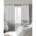 thumbnail image 3 of Fsddascl Grey Ombre Blackout Curtains for Bedroom/Living Room, Thermal Insulated Kitchen Curtains, Summer Minimalist Ocean Waves Grommet Darkening Window Treatment Drapes 52"x84"x2, 3 of 8