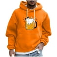 thumbnail image 4 of Txeol Party Hoodie for Men Long Sleeve Oversized Sweatshirts with Pocket Festival Print Drawstring Pullover,Orange,XL, 4 of 6