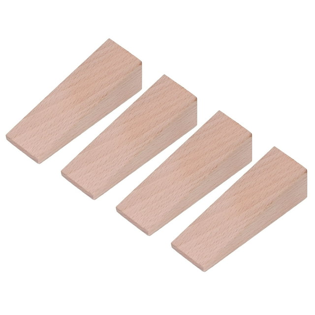 Tope de puerta Nikou de madera 4 piezas Antideslizante Triangular Color madera