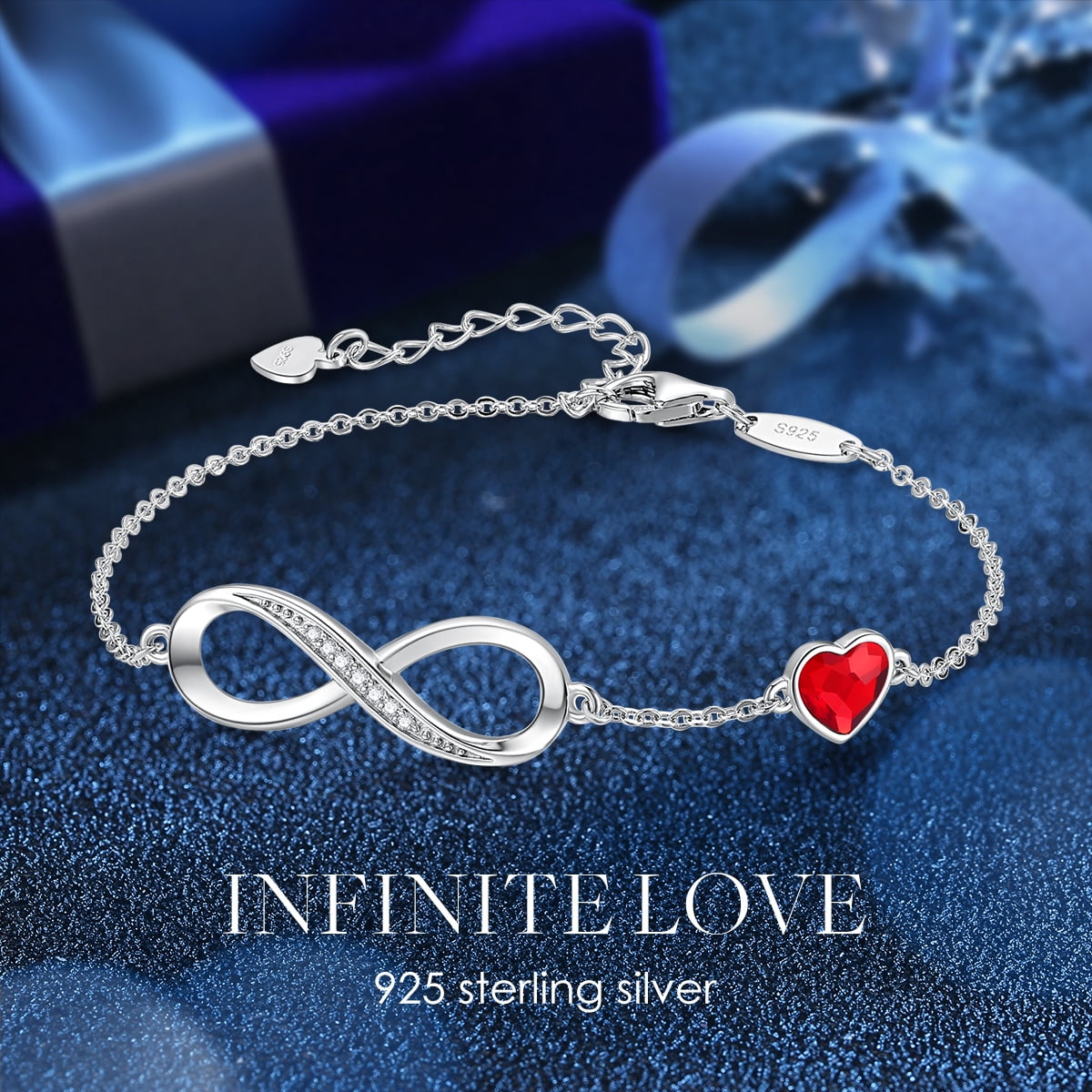 Amazon.com: OneSight Women Infinity Love Heart Bracelet, 925 Sterling  Silver Adjustable Charm Forever Bracelet For Women Girls: Clothing, Shoes &  Jewelry