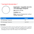 thumbnail image 2 of Head Gasket - Compatible with 1974 - 1975 Volkswagen Transporter, 2 of 2