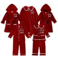 thumbnail image 2 of Pijamas de calidad para niños, conjunto de pijamas navideños de terciopelo, ropa de vacaciones de invierno para bebés y niñas, agregue su nombre de texto, ropa de dormir, 2 of 4