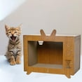 thumbnail image 3 of Rascador para gatos en forma de TV, casa, tamaño respetuoso con el medio ambiente, 44x24x34cm, suministros para mascotas, Protector de muebles SM SunniMix Almohadillas para rascar gatos, 3 of 8