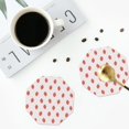 thumbnail image 5 of Pofeuu Strawberry Print Leather Coasters Set of 6, Round Cups Mugs Mat Pad for Home Kitchen Heat Resistant Drink Coasters,Octagon, 5 of 7